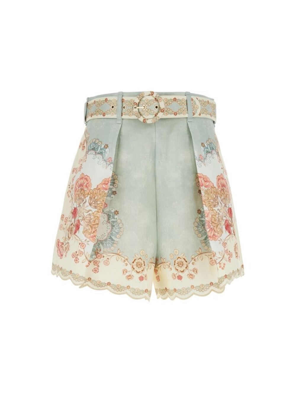 Zimmermann High-Waist Daylight Tuck Shorts with Matching Belt Sz 2 nwt
